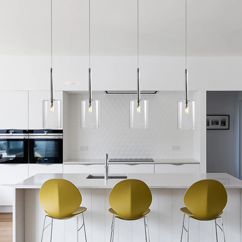 Dining Table Pendant Lights Kitchen Island Bedroom Bedside Hanging Lamps for Ceiling Glass Lampshade Lighting Suspension Design