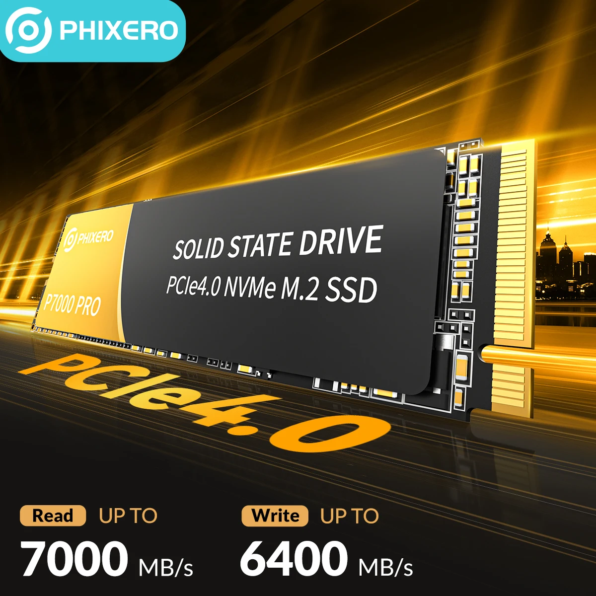 内蔵型SSD PHIXERO P7000PRO SSD 2TB NVMe PHIXERO P7000PRO 2TB NVME SSD, PCIe Gen4x4, M.2 2280 NVMe Internal
