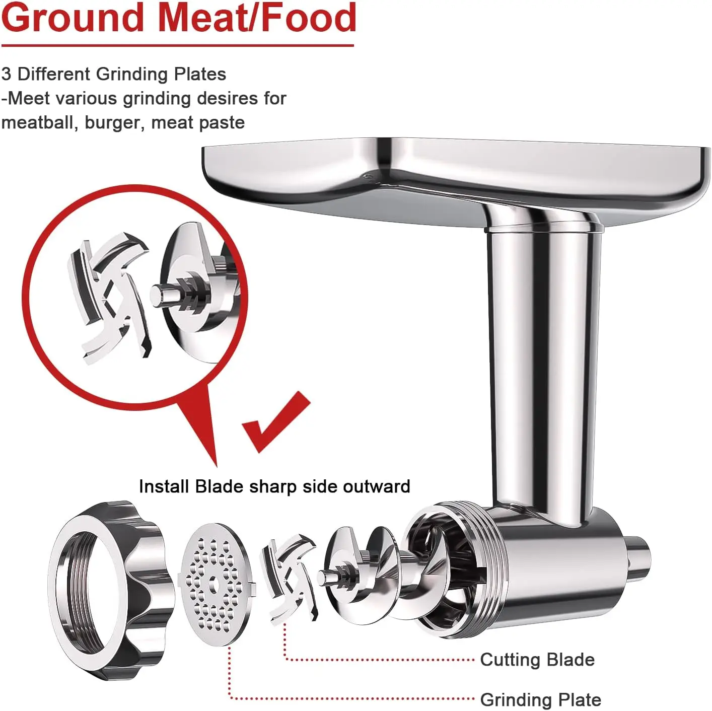 DishwasherSafeMeatGrinderAttachmentforallKitchenaidchef