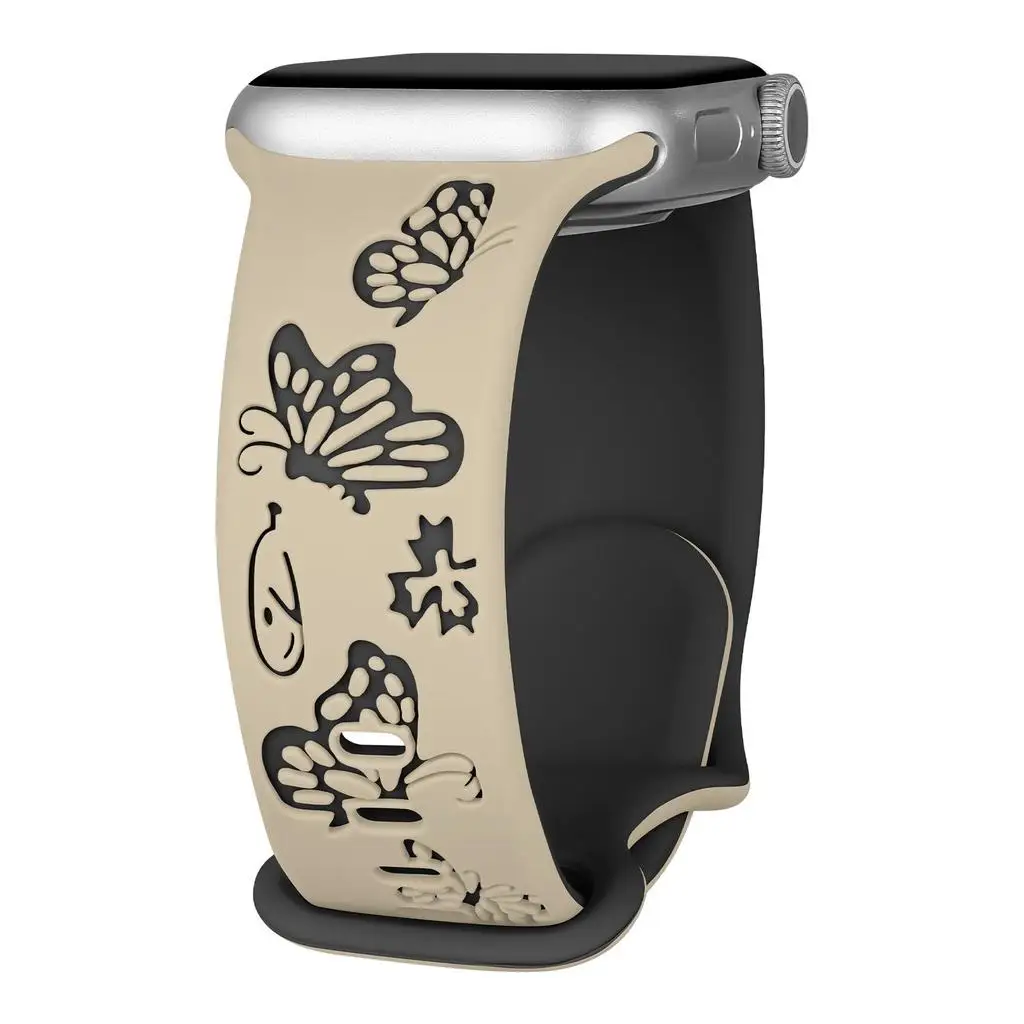 Charming Carved Butterfly Soft Silicone Watch Strap
