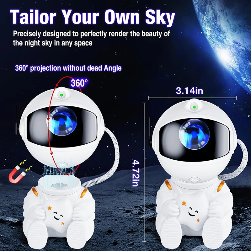 Astronaut Galaxy Projector, Star Projectors with Timer and Remote, Night Light LED Nebula Lamp for Kids Adults, Room Decor Gift