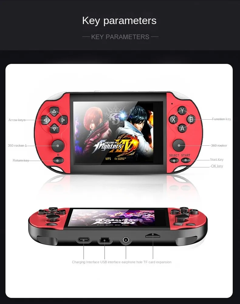 1200 IN 1 Retro Game Console 3.5 Inch Screen 16-bit Portable Pocket TV Game Console AV Out Mini Handheld Player For Kids Gift