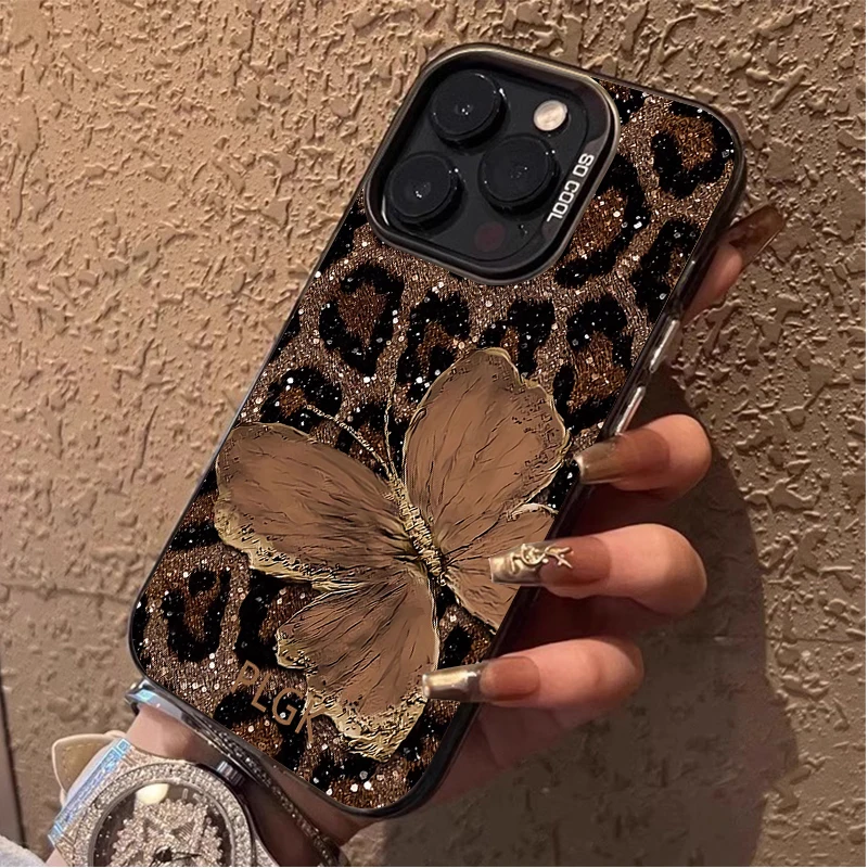 Leopard Print Butterfly Phone Case
