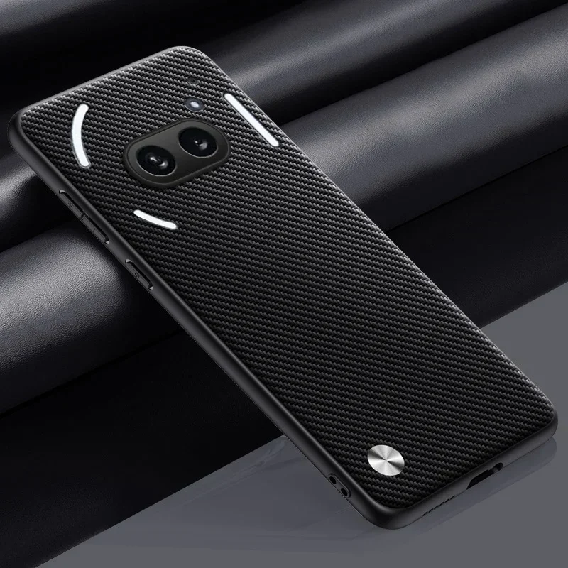 Carbon Fiber PU Leather Matte Anti-Shock Plain Case