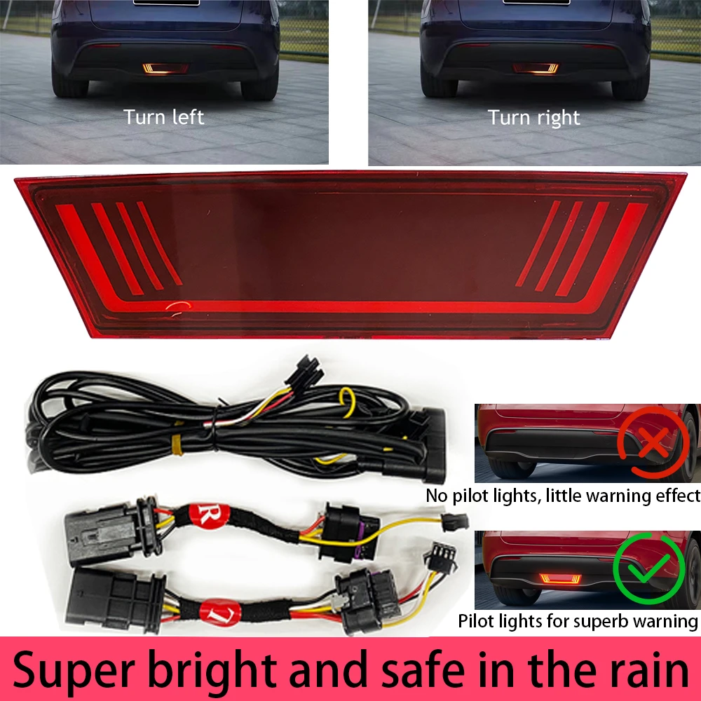 Pilot Light Rear Bar for Tesla Model Y 3IN1 Function Daytime Running