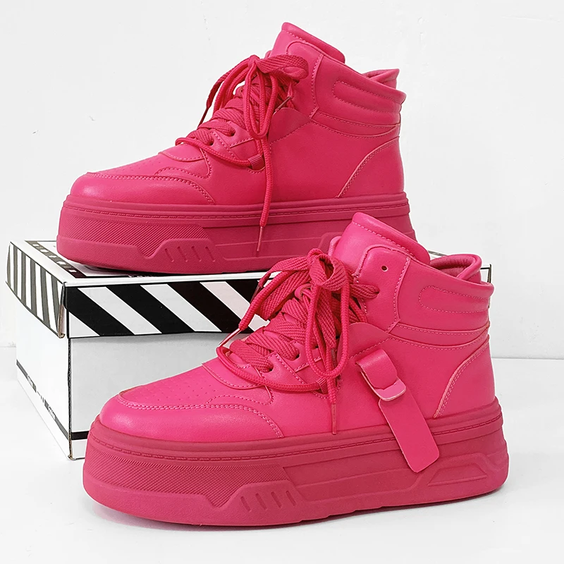 Autumn Men's Platform Sneakers High Top Thick-Sole Casual Sport