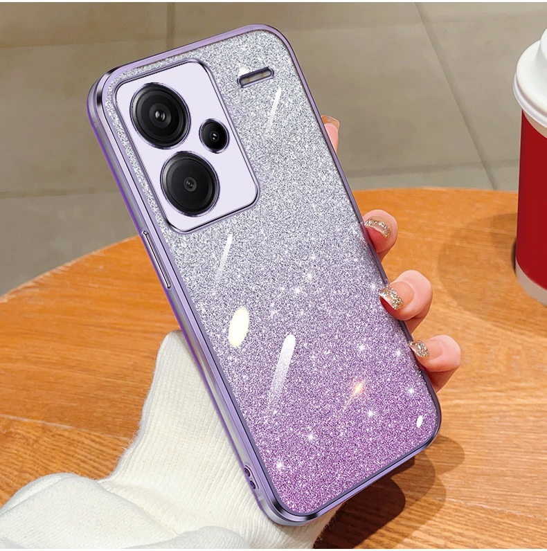 Capa de telemóvel com glitter gradiente para xiaomi redmi e mi_voghion.com