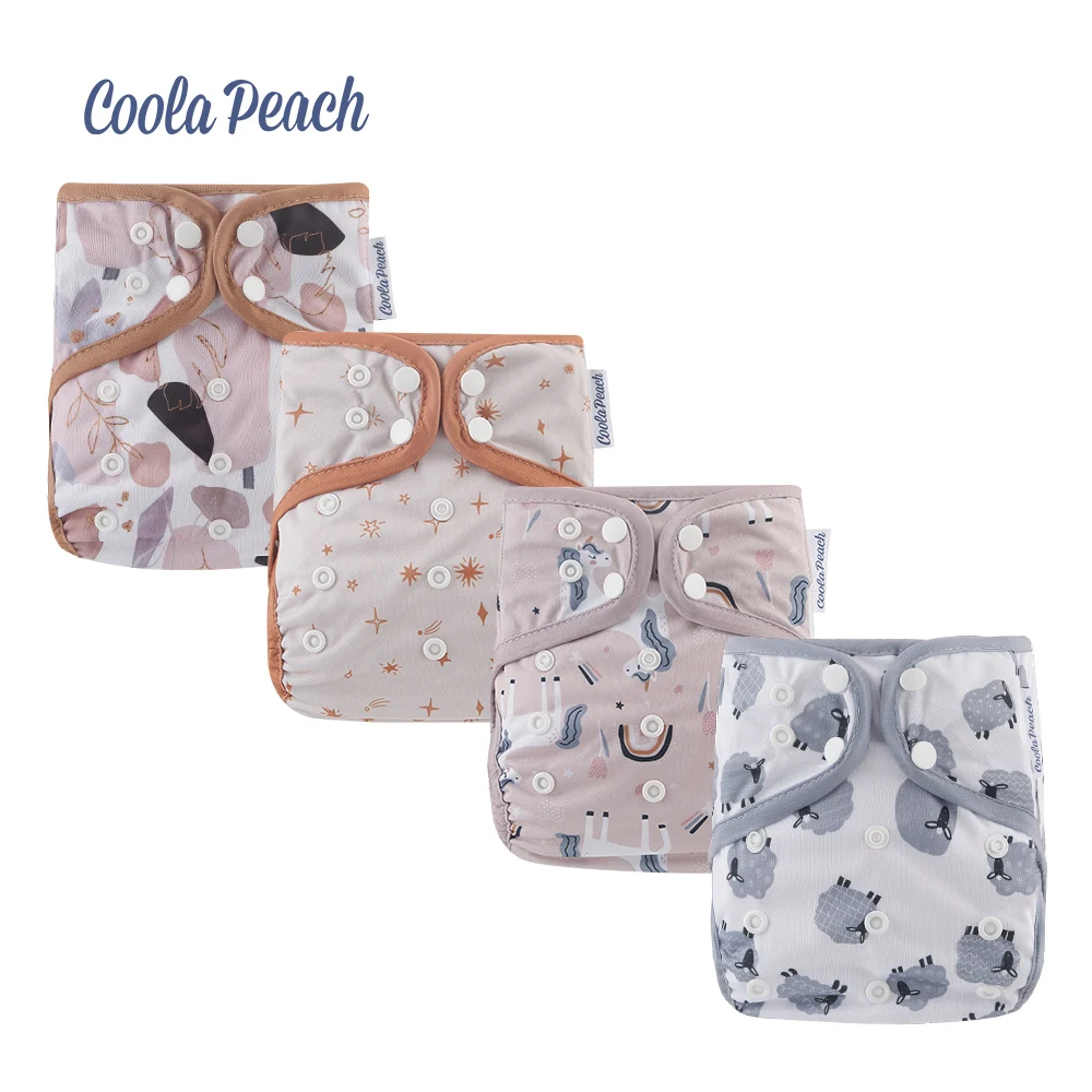 

Coola Peach #Boutique Life# New Double Gusset Recycled Fabric Newborn Cloth Diaper Cover Reusable Washable Baby Nappy For 3-15KG