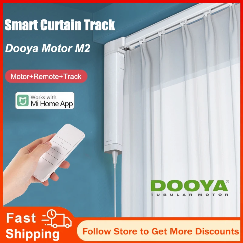Dooya ไฟฟ้าผ้าม่าน Cornice ชุดสมาร์ทผ้าม่านมอเตอร์ M2 พร้อมรีโมทคอนโทรลรองรับ Mi Home APP มอเตอร์รางระบบ 1