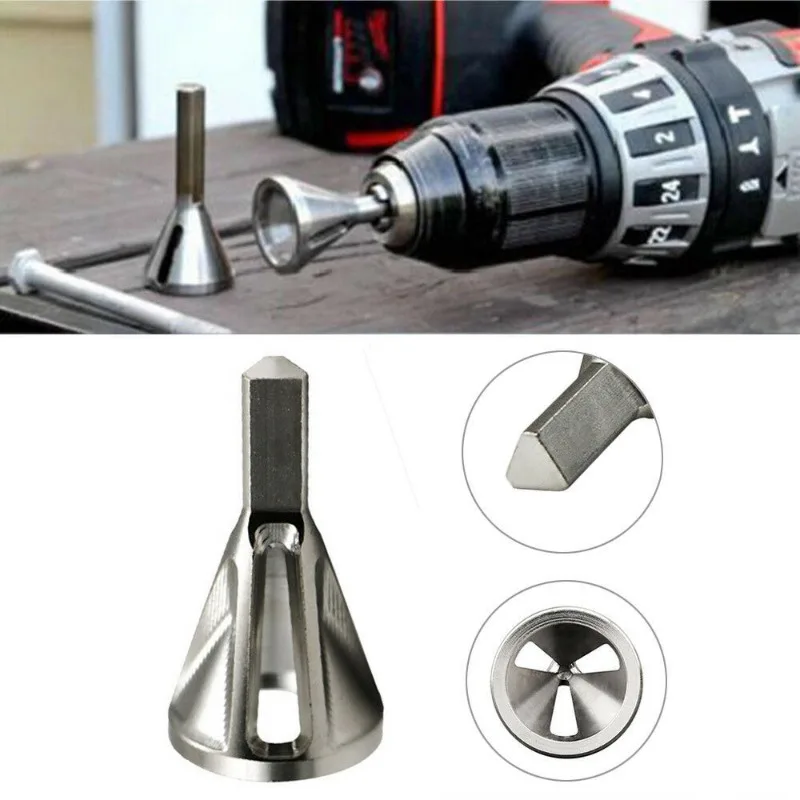 Metalworking Stainless Steel Deburring External Chamfer Tool Three Slots Triangle Shank Removing Burr Tool Silver cylinder head porting tools