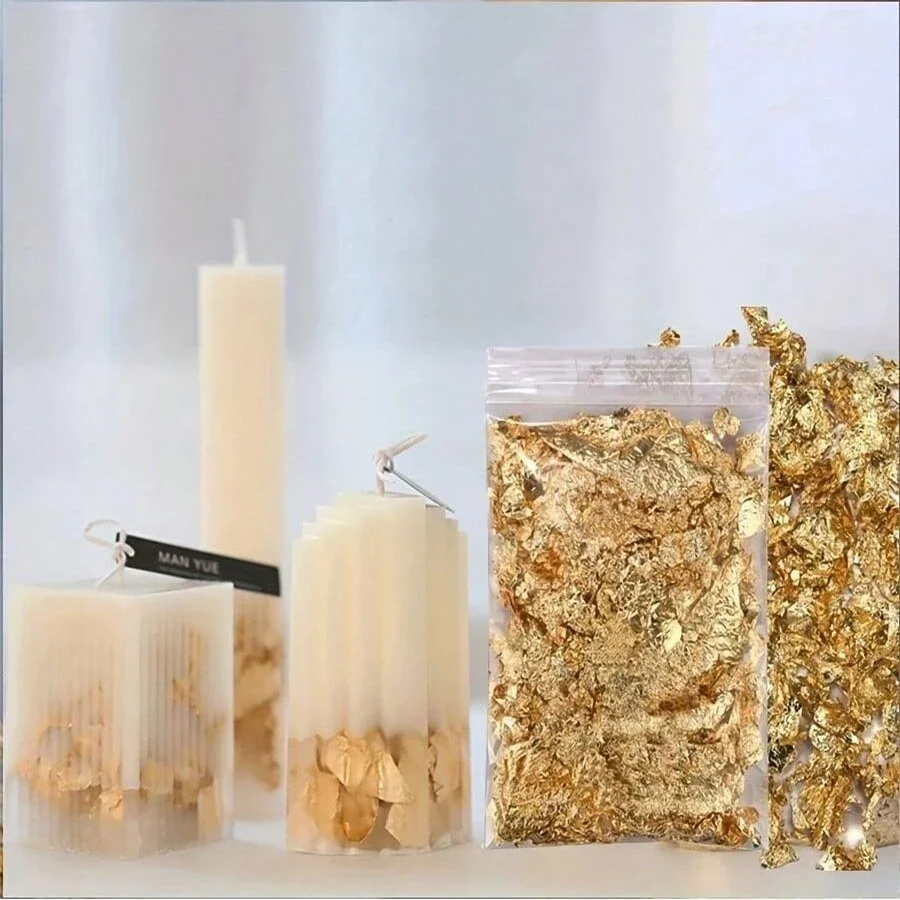 Candle Making Kit Candle Making Supplies Gold Foil INS for Candle Molds Silicone Mold Aromatherapy Soap Mould Decoration