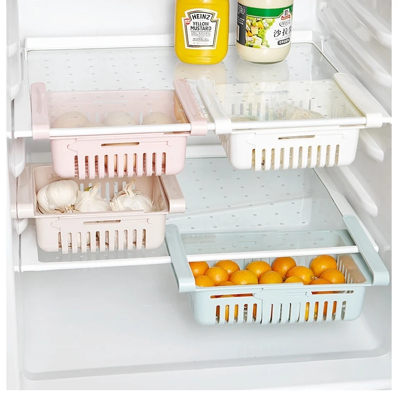 1Pcs Refrigerator Plastic Storage Basket Drawer Storage Basket Kitchen Drain Debris