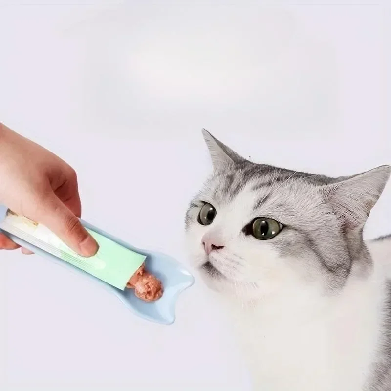 Cat Strip Squeeze Spoon Cat Strip Feeder For Lickable Wet Treats Pet Liquid Snack Feeding Tool Pet Accessories