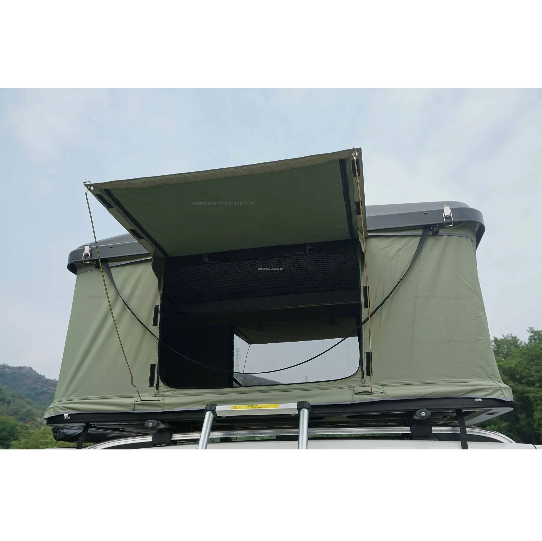 Cina Produttore Abs Car Roof Box Tende 140Cm Vertical-Lift Tenda Da Otto Hard Clam Shell Roof Top Tent