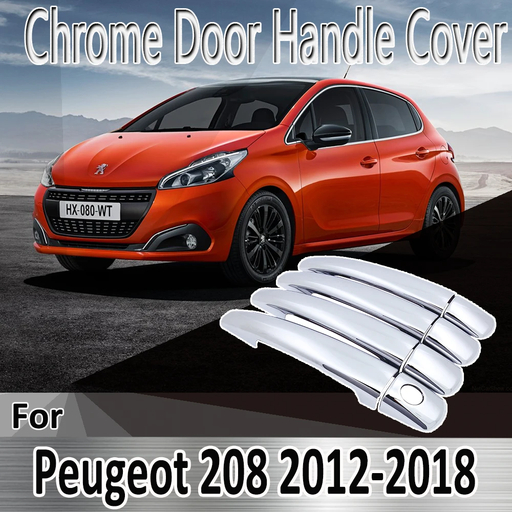 

Декоративные Хромированные наклейки для Peugeot 208 2012 ~ 2018