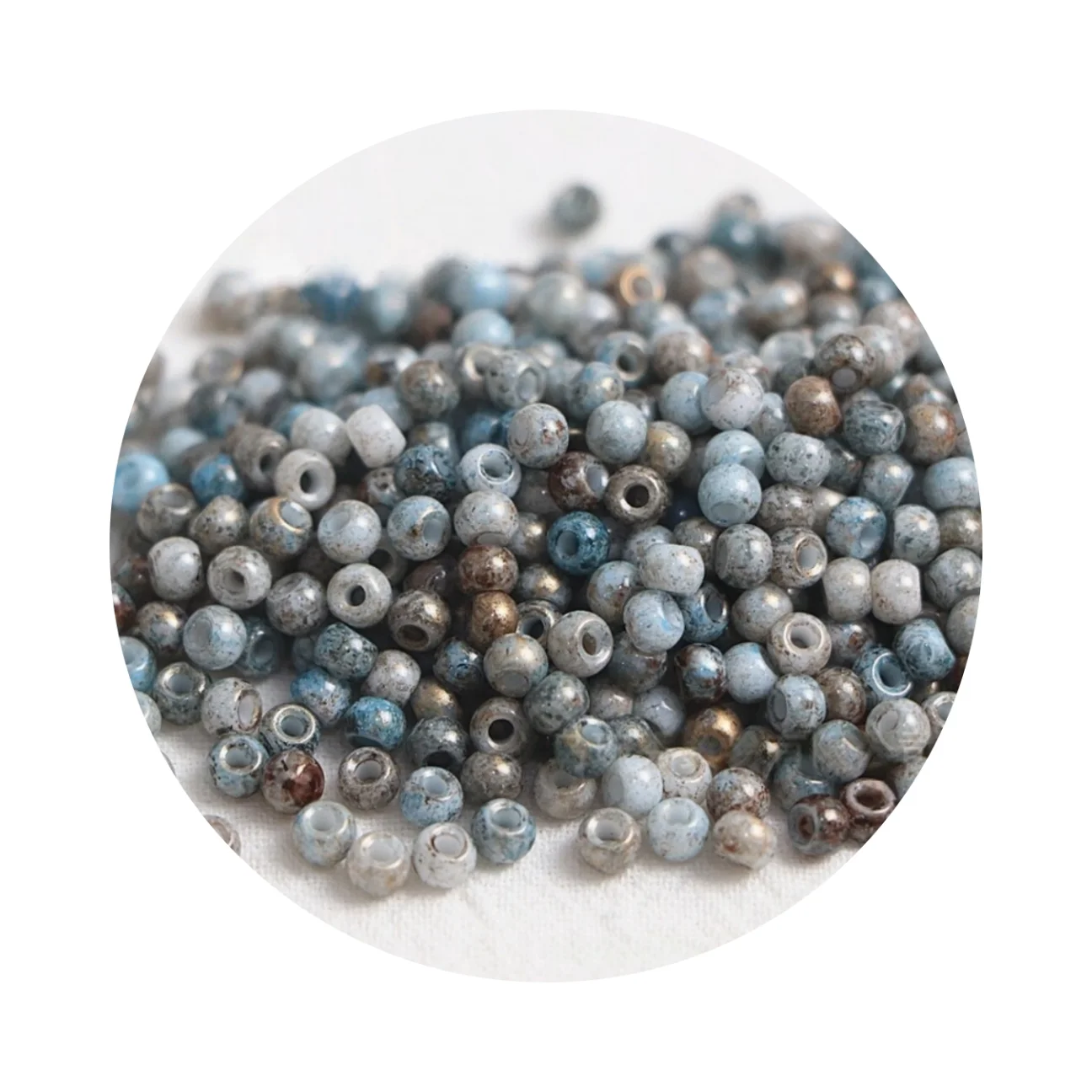 4mm 빈티지 피카소 유리 쌀 구슬 수제 DIY 구슬 팔찌, 목걸이, 반지, 액세서리 재료 130개