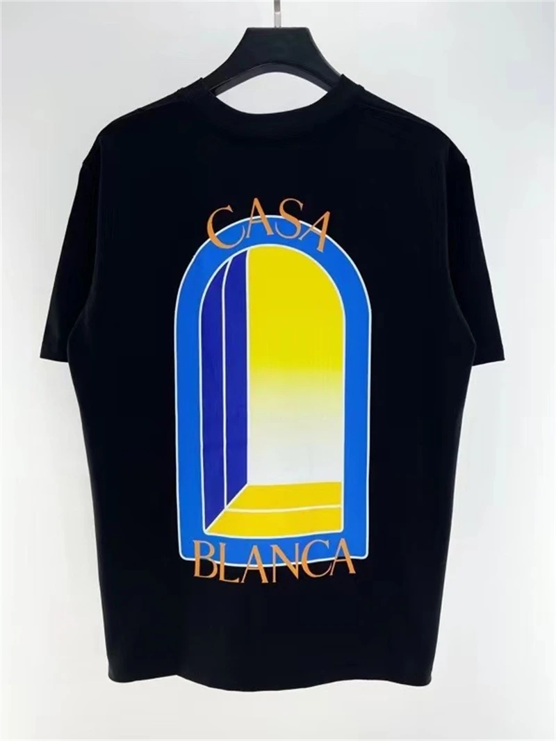 

New Casablanca T Shirt Men Women Loose Casual Couple Short Sleeve Top Tee gym