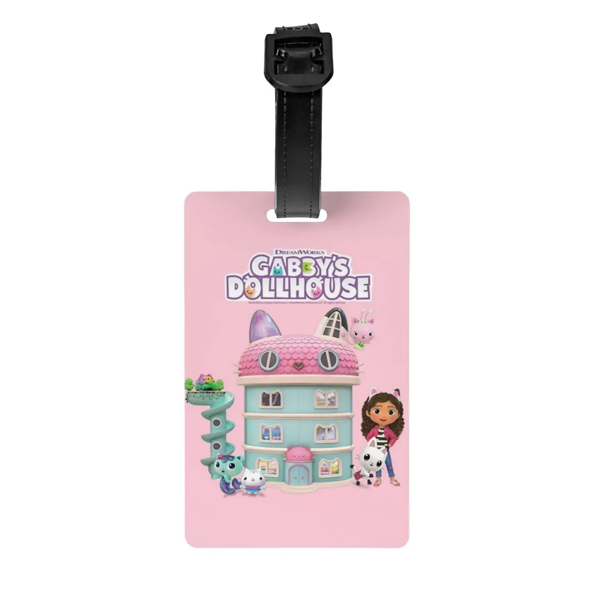 

Custom Gabbys Dollhouse Luggage Tag Privacy Protection Kids Adorable Cartoon Gabby Baggage Tags Travel Bag Labels Suitcase