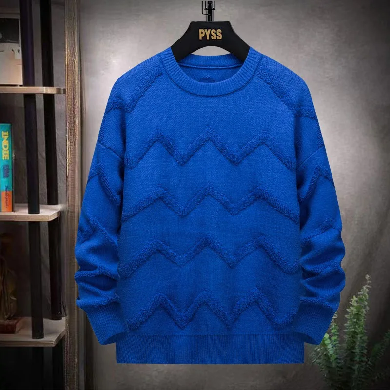 Plus Size Fashion Men Winter Knitted Sweaters Outwear Casual Sweaters O-Neck Pullovers Male Loose Pullovers Clothing 7XL 6XL 5XL 4