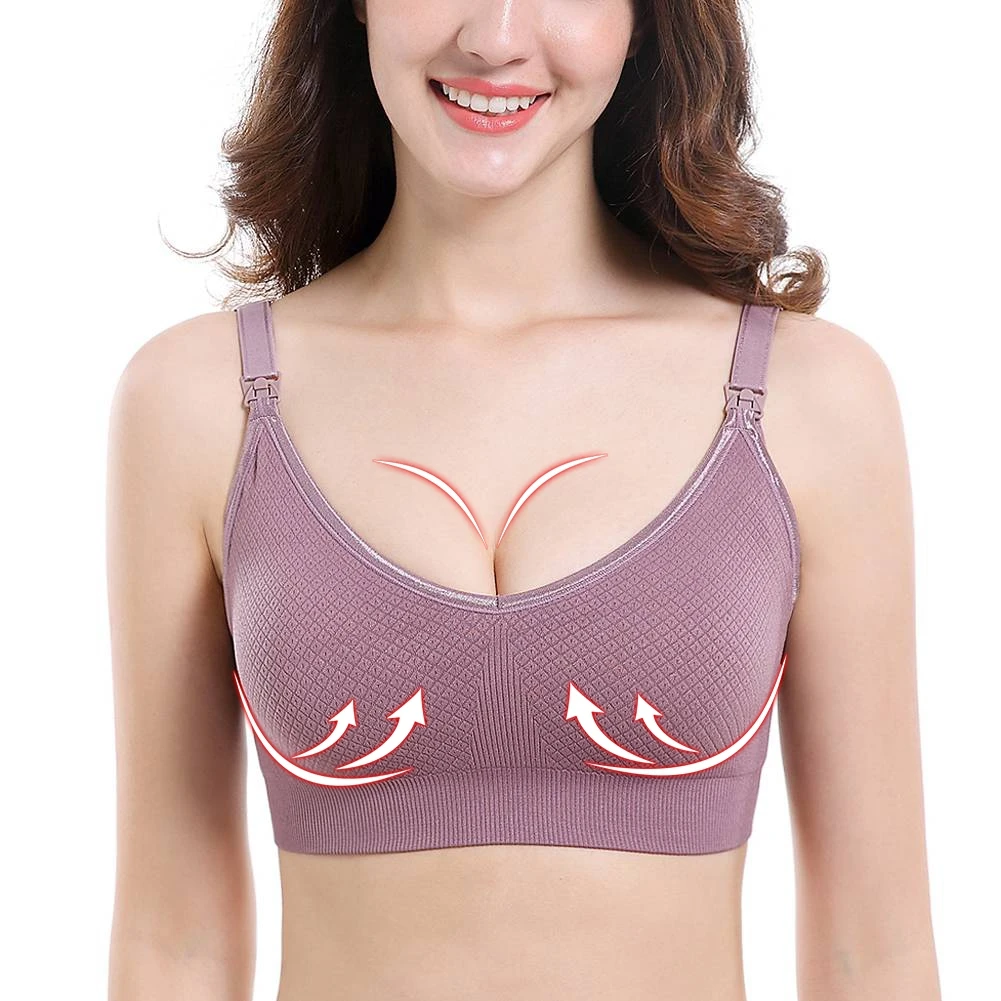 Plus Size Nursing Bra Breathable Women Breastfeeding Underwear Seamless Maternity without Steel Ring​ Bra Maternity Clothings 3