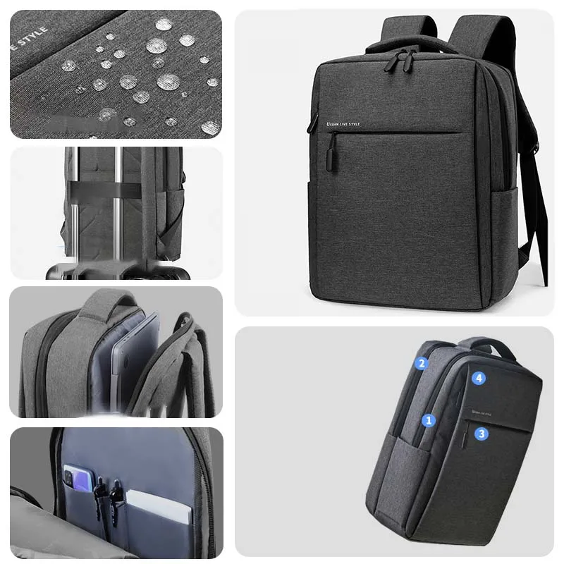 Mochila Laptop 17.3 Polegadas Mochilas de Viagem de Grande Capacidade Bolsa Impermeável para Laptop 15.6 17.3 Mochila Masculina Multi-bolsos - Imagem 2