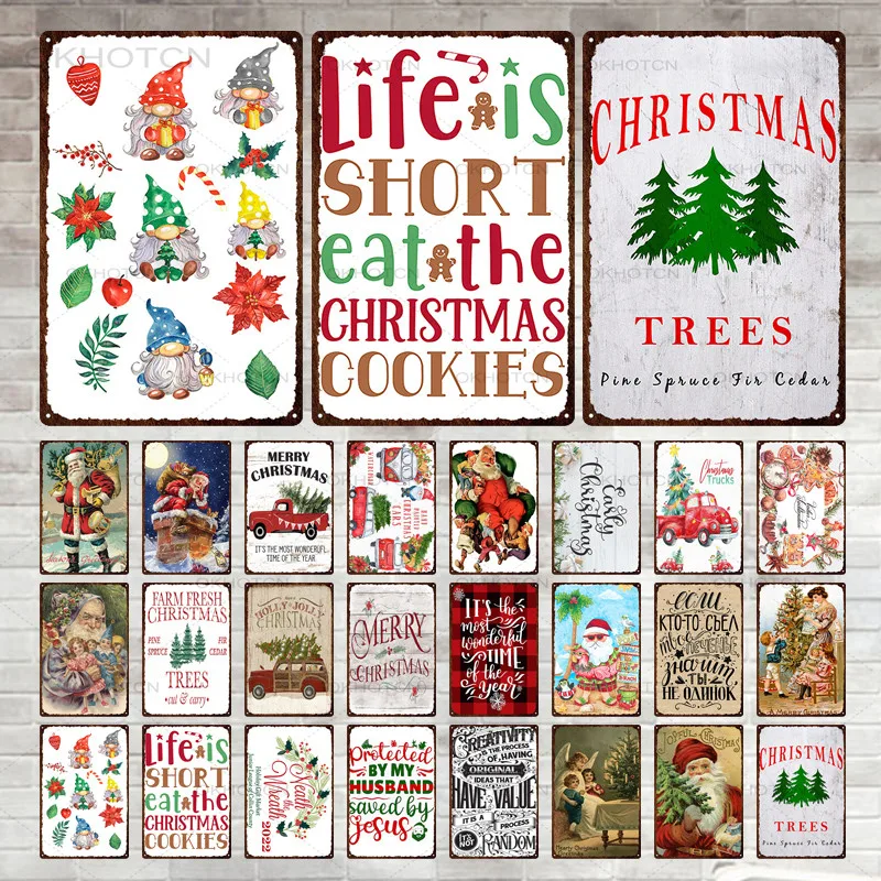 

Cartoon Santa Metal Tin Plaque Man Cave Pub Bar Sign Christmas Gifts Metal Tin Plaques Christmas Decor Metal Tin Sign Poster