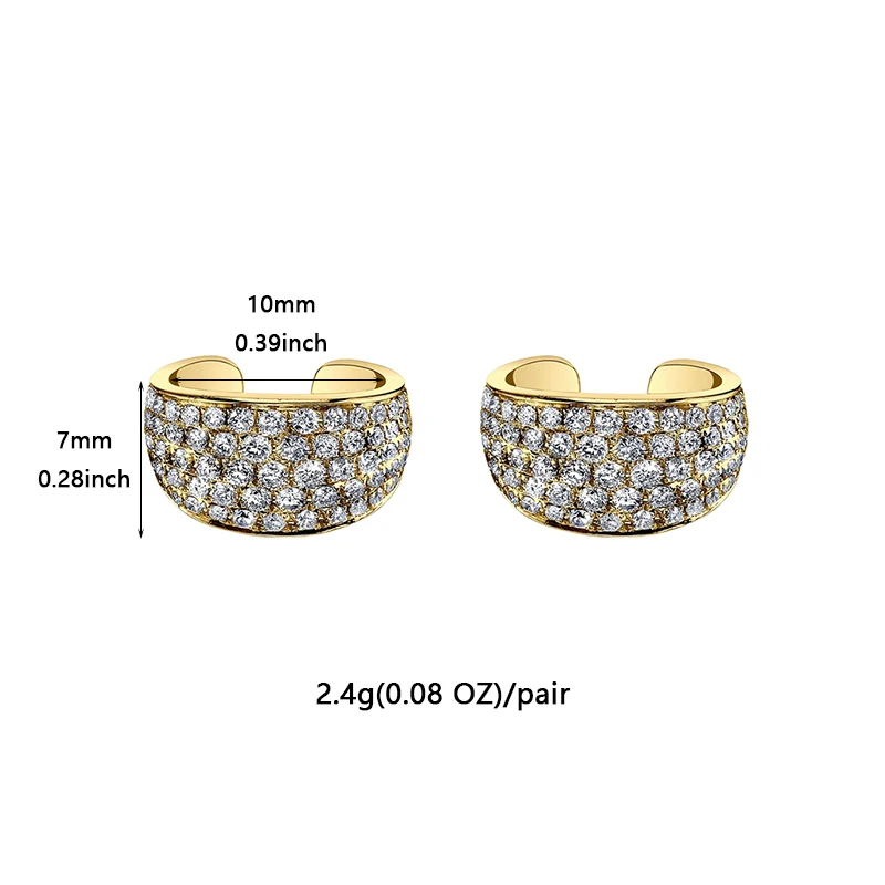Ear Clip Earrings Clip Earrings Ear Clip Ear Accessories Gold Plated CZ For Women Exquisite Zircon Fake Piercing Party Wedding