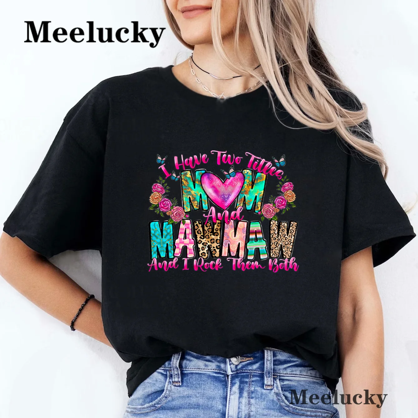 У меня есть две надписи мама и я их рок, обе летние женские топы с буквенным принтом, женская футболка, футболка с графическим рисунком