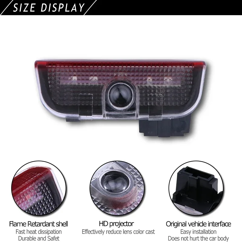 LED 자동차 문짝 프로젝터 장식 램프, 환영 조명, T-ROC 2014-2023 자동차 장식 액세서리, 2 개