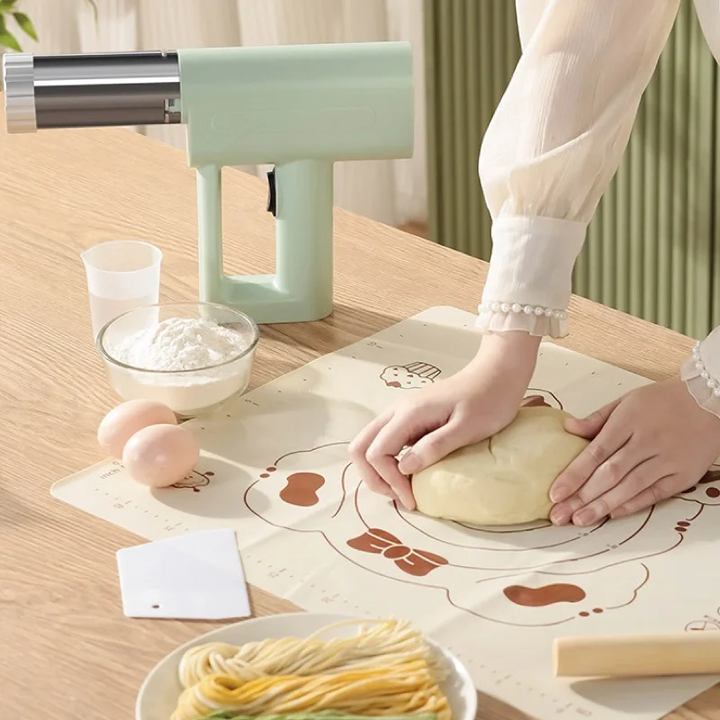 50W Home Noodle Machine Wireless Handheld Electric Noodle Gun Machine Portable Automatic Dough Pressing 4/6 Molds