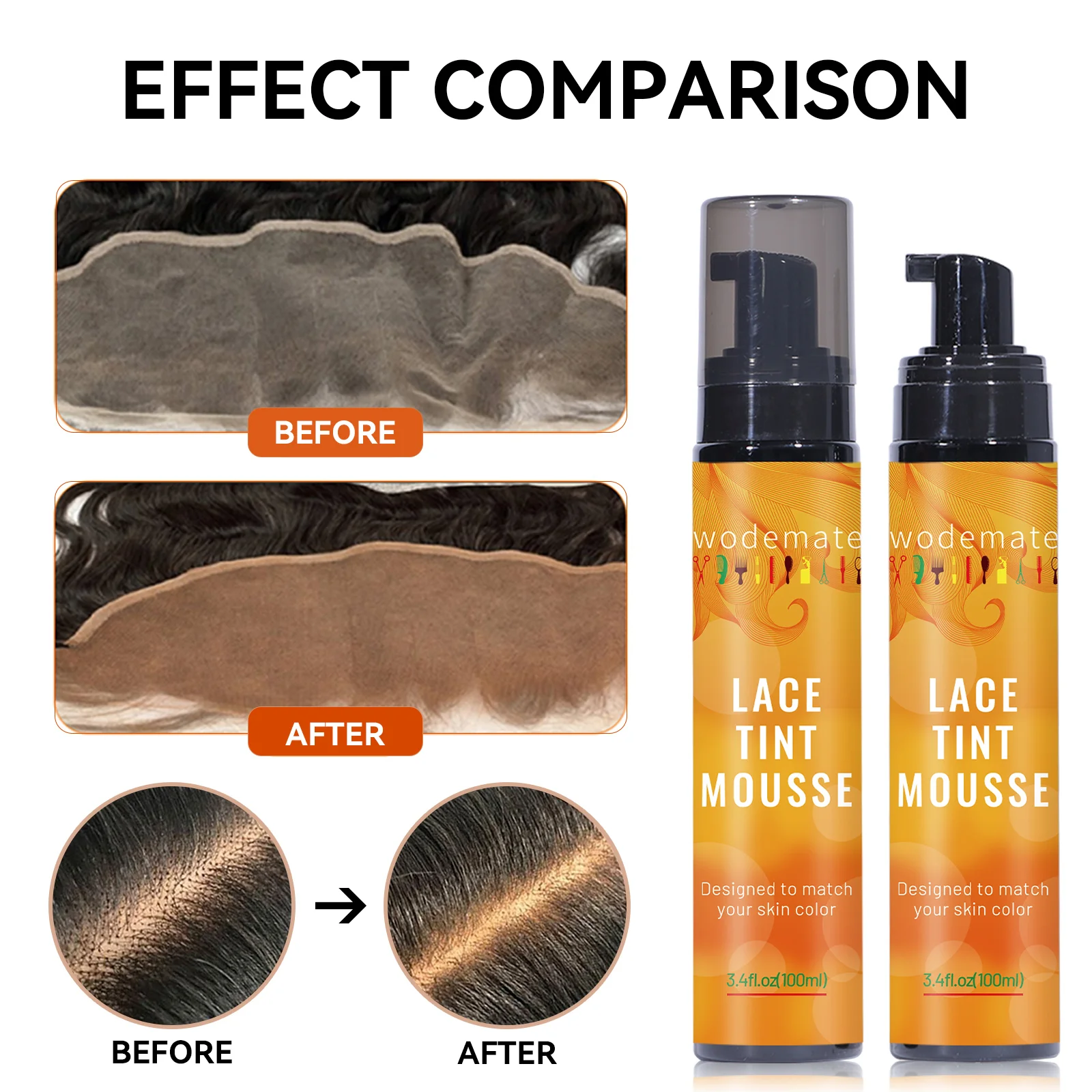 Lace Melting Spray For Lace Wigs Lace Wig Glue Waterproof Glue Spray  Invisible + Lace Tint Mousse For Wigs Melt - AliExpress