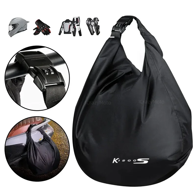 

Portable Waterproof Motorcycle Helmet Bag For BMW K1200S K1200 K 1200S 2003-2009 2008 2007 2006 Large Capacity Password Lock