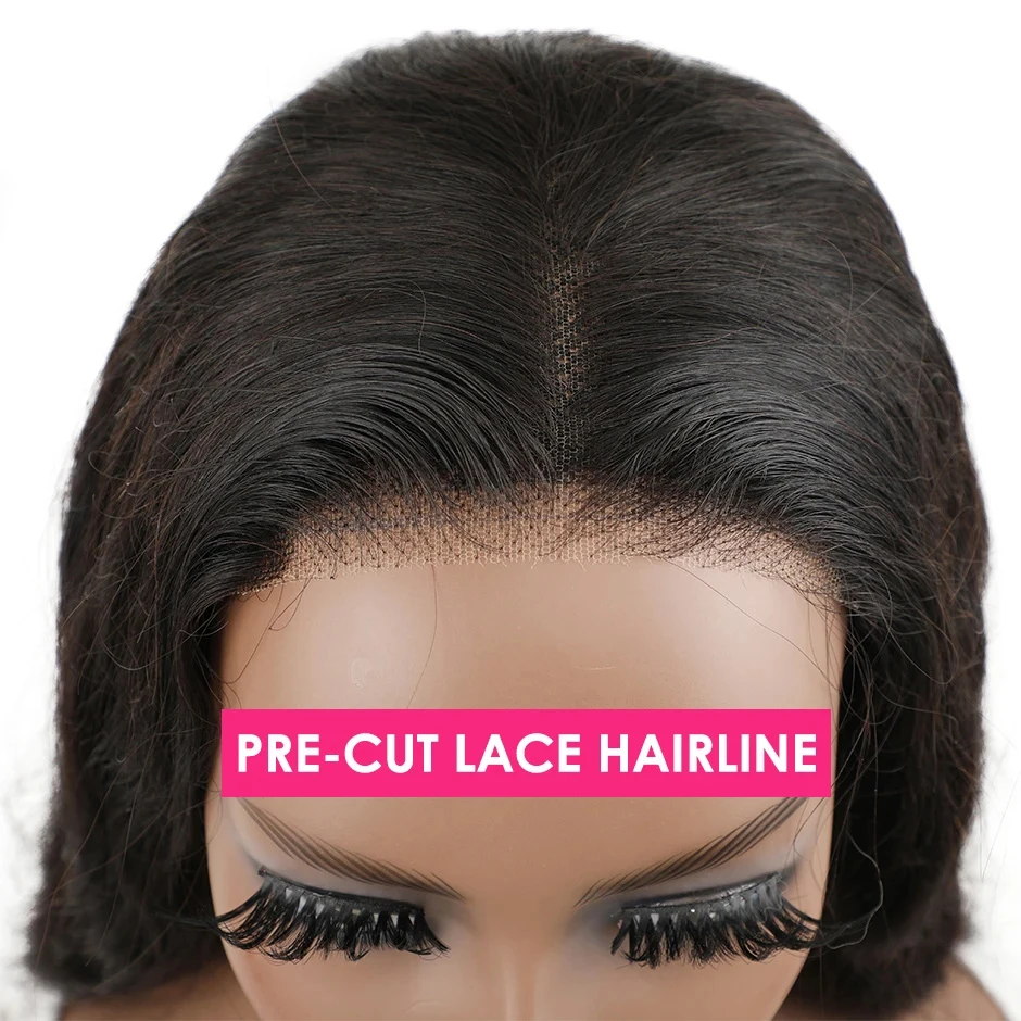 Wear And Go Bob Wigs For Women Human Hair 180% Straight Glueless Wig Ready To Go Human Hair Wigs Pre Cut Lace Air Wig Sale 3