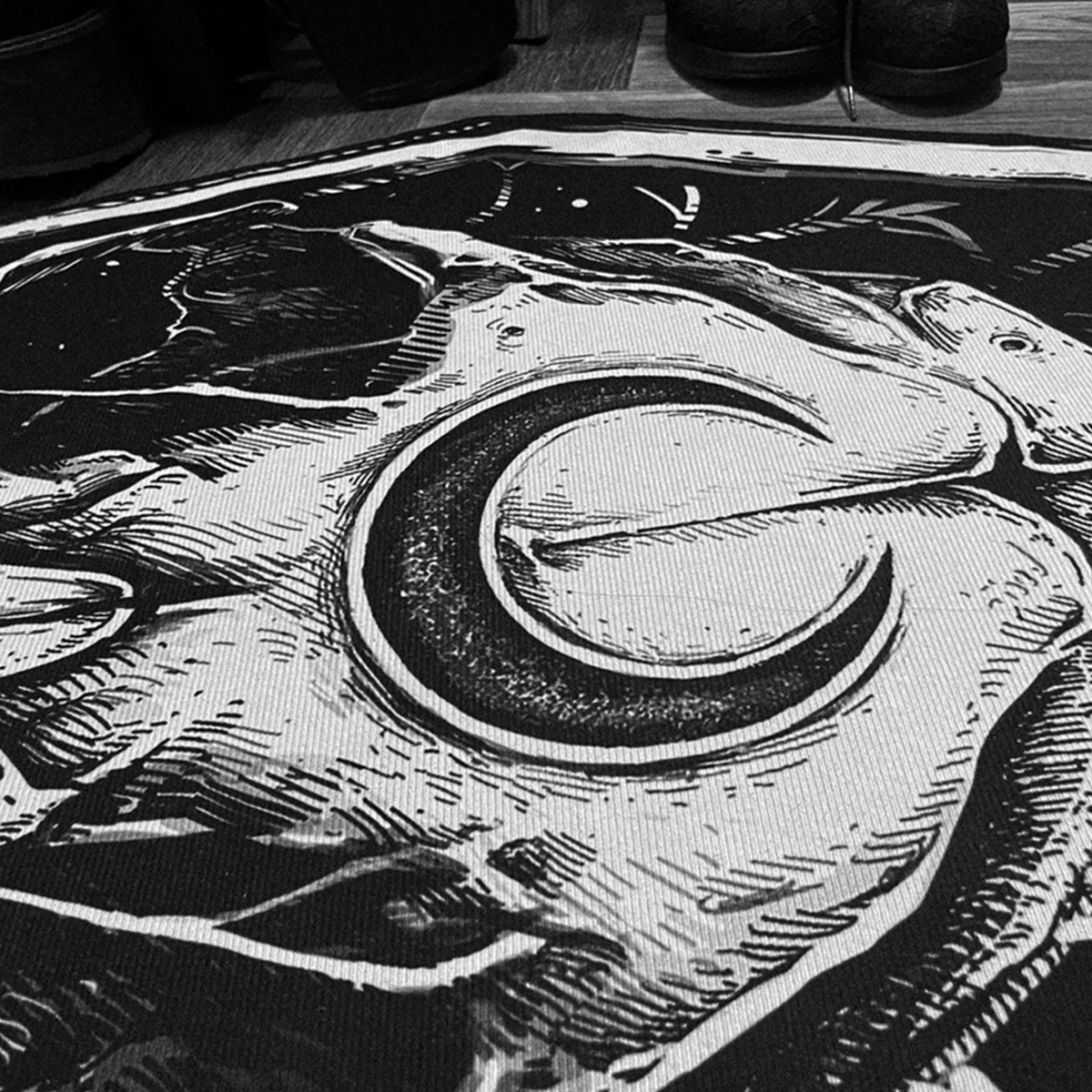 Gothic Coffin Rug Living Room Bedroom Home Decoration Carpet Punk Street Style Floor Mat Bedside Area Rugs Entrance Doormat