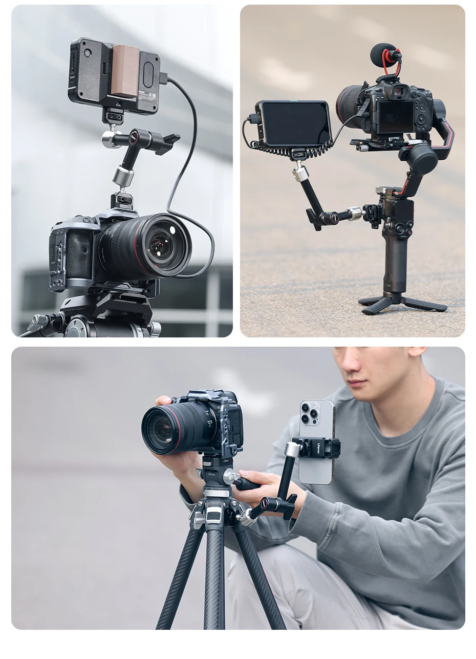 مشبك معدني من Ulanzi-Super Crab ، R011a ، قضيب NATO لكاميرا DSLR ، شاشة ، ضوء فيديو ، ذراع Mic ، فتحة "140"