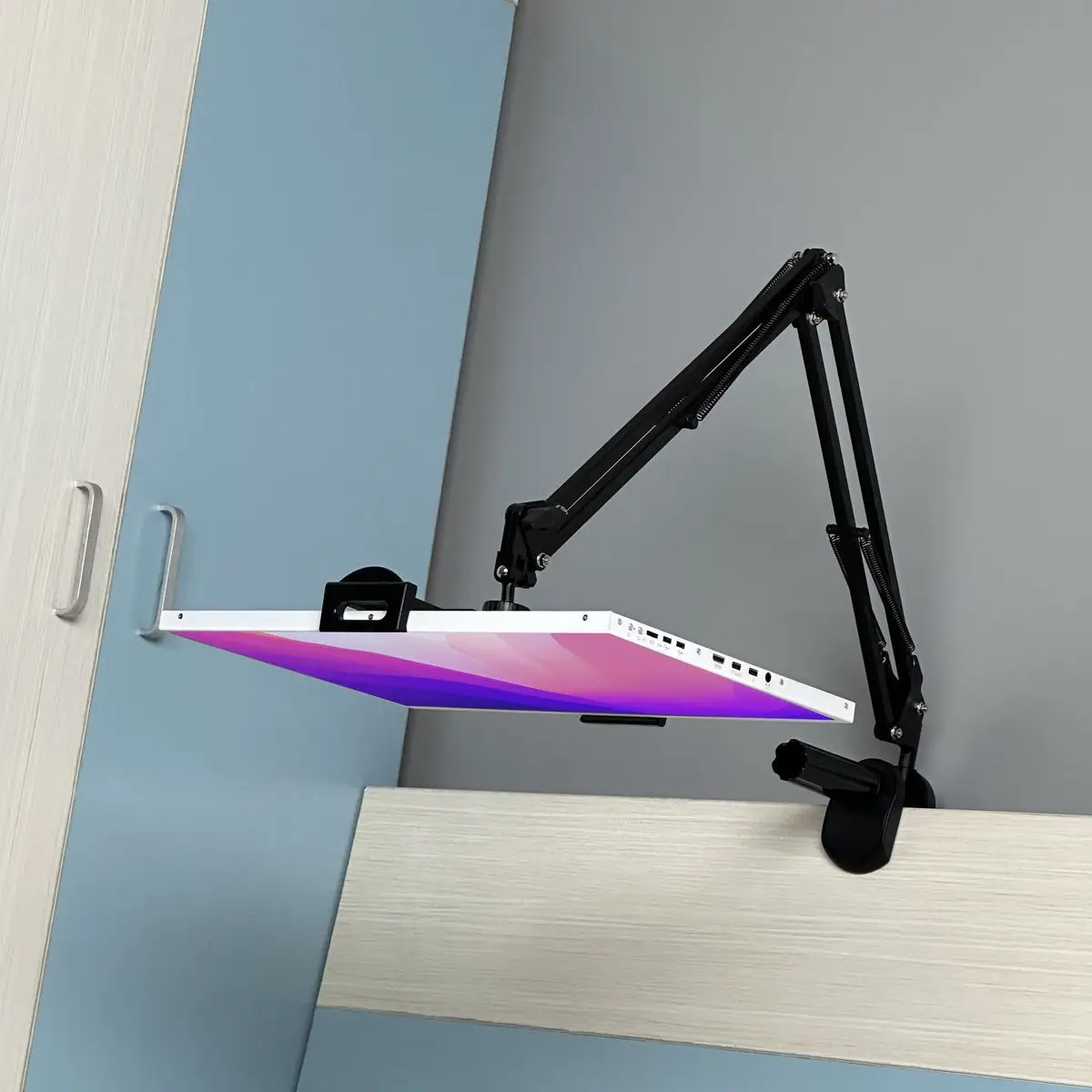 Monitor Portátil Stand Riser Desktop Clamp Alloy Suporte Ajustável Vesa Mount para 13.3 14 15.6 17.3 Polegada - Imagem 2