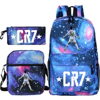 New 3pcs CR7 Backpacks Simple Style Lightweight Boys Girls School Bags Capacity Teens Laptop Backpack Women Men Travel Mochilas - Image 2