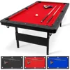 7 ft Billiards Table - Portable Pool Table - Includes Full Set of Balls, 2 Cue Sticks, Chalk and Felt Brush; Choose Size 1