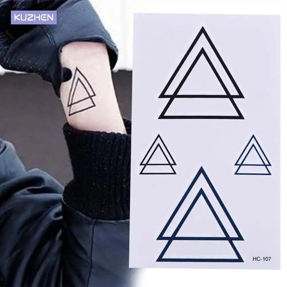 

Креативные геометрические Временные татуировки, треугольные татуировки, современный стиль, унисекс, татуировки на тело, водостойкие татуировки