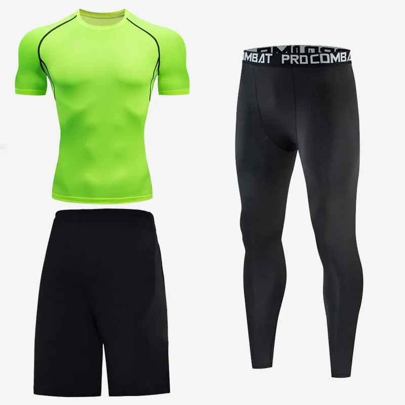 Sports Suit Men's Running Gym Clothes Running Clothes Cycling Tight Spring, Autumn and Winter Quick-Drying Clothes