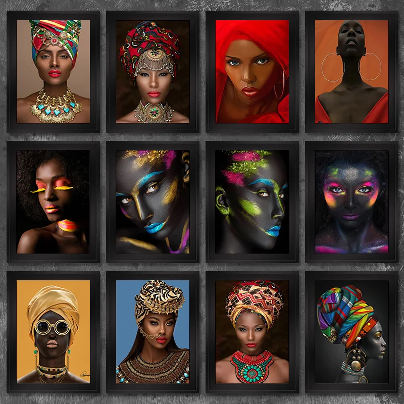 

African Art Woman Beauty Girl Scandinavian Print Art Canvas Poster For Living Room Decor Home Wall Picture