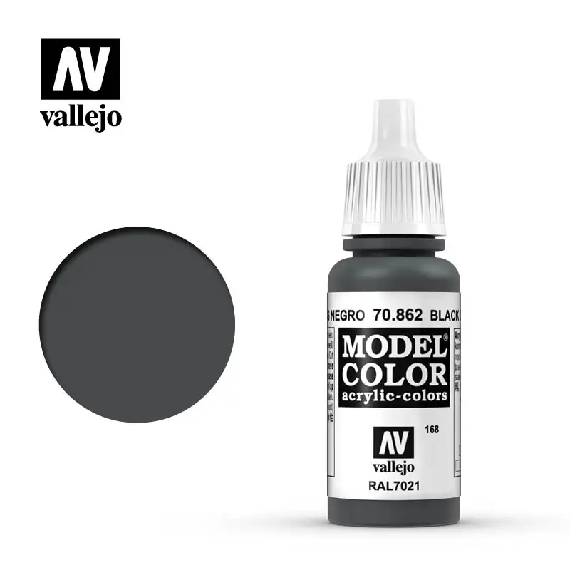 Vallejo 아크릴 페인트 스페인 AV 70862 168, RAL7021, FS37031, 그리스 네그로, 블랙 그레이 모델, 수성 핸드 페인팅 Vallejo 아크릴 페인트 스페인 AV 70862 168, RAL7021, FS37031, 그리스 네그로, 블랙 그레이 모델, 수성 핸드 페인팅