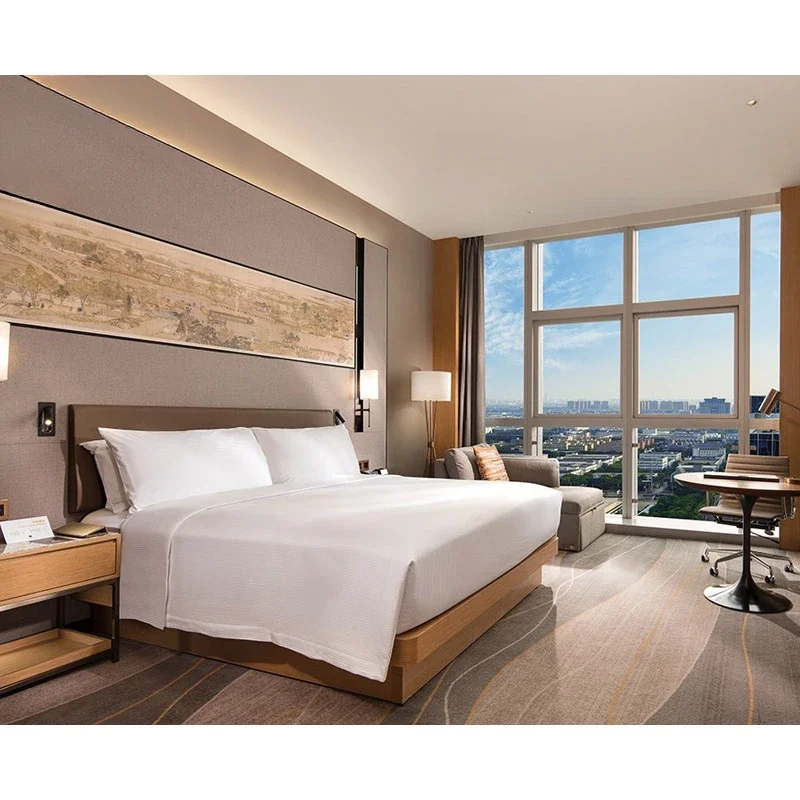 Hotel Bedroom Set Suzhou Project Solid Wood Double Room Furniture