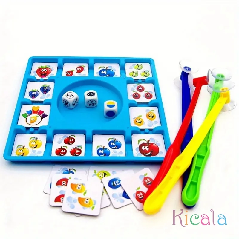 Fruit Suction Board Game for Kids Interactive Parent-Child Party Game Educational Puzzle Toy Reaction Training Mixed Color Gift 4