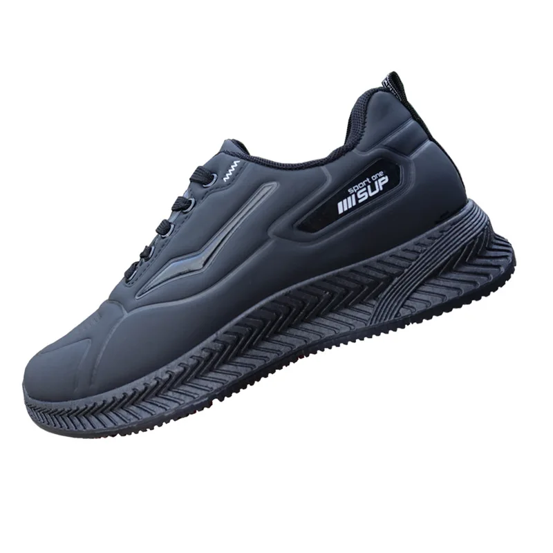 

Spring Autumn Sneakers Leather Waterproof Sports Shoes Men's Casual Shoes Thick Rubber Soles Wear-resistant Black Work Shoes