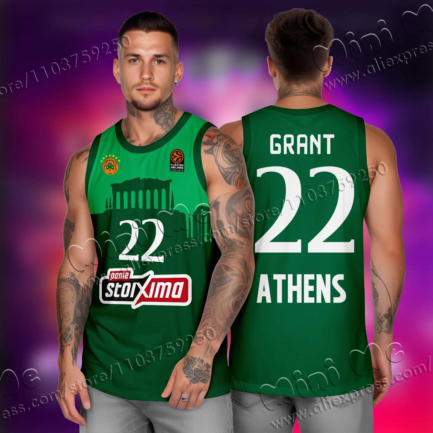 2025 New Arrivals Panathinaitkos Basketball Jersey Fan Special Jersey Kit Greece Men Summer Basketball Sports Jersey Vest TShirt 5