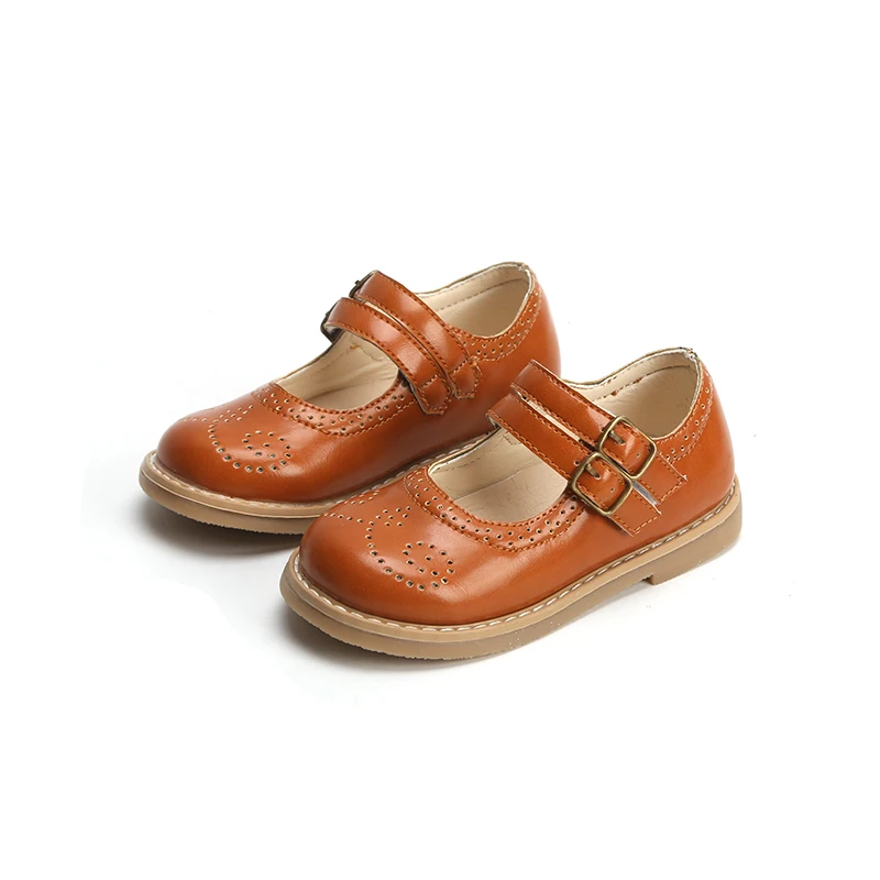 Bekamille Girls Leather Shoes Autumn Solid Color Restro Flat Sneakers Kids Shoes for Girl Princess Baby Dancing SMG056