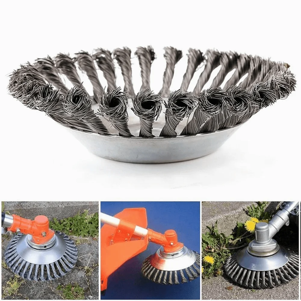 6 Inch Steel Wire Wheel Brush Disc Weed Brush Cutter Head Garden Weed Lawn Mower Universal Grass Trimmer Heads Cutter Tool grass trimmer head brush cutter accessories