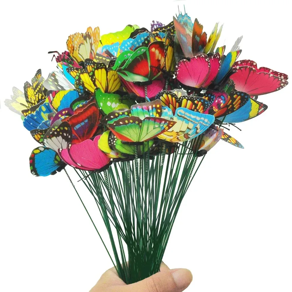 Butterfly Decoration 5-25Pcs/Set 3D Simulation Butterflies Garden Yard Planter Colorful Butterfly Stakes Decoracion Outdoor Decor Flower Pots Decor