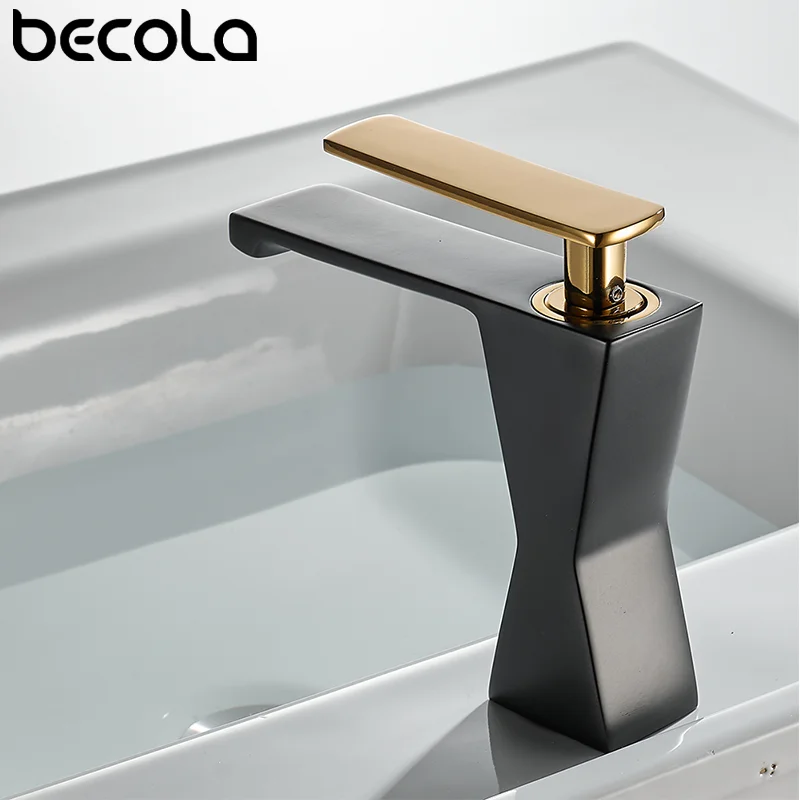 Basin Faucets Brass Faucet Bathroom Sink Tapware Single Handle Deck Mounted Hot Cold Mixers Water Tap